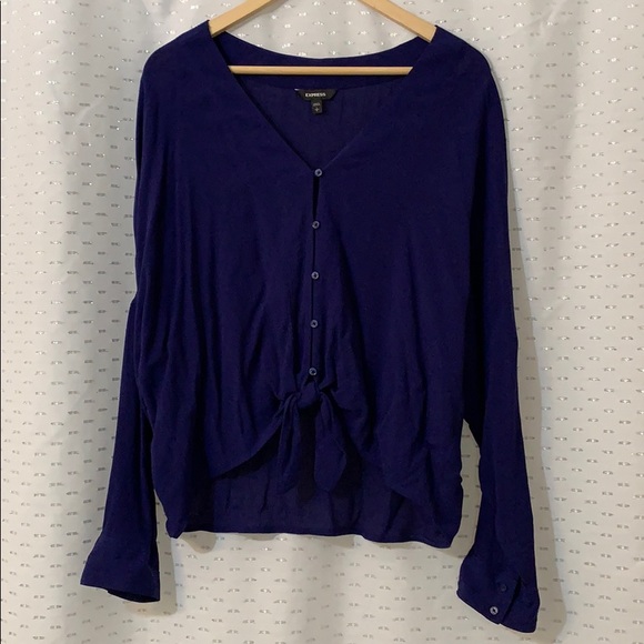 Express-Drop Shoulder Tie Front Shirt-NWOT - Picture 7 of 8